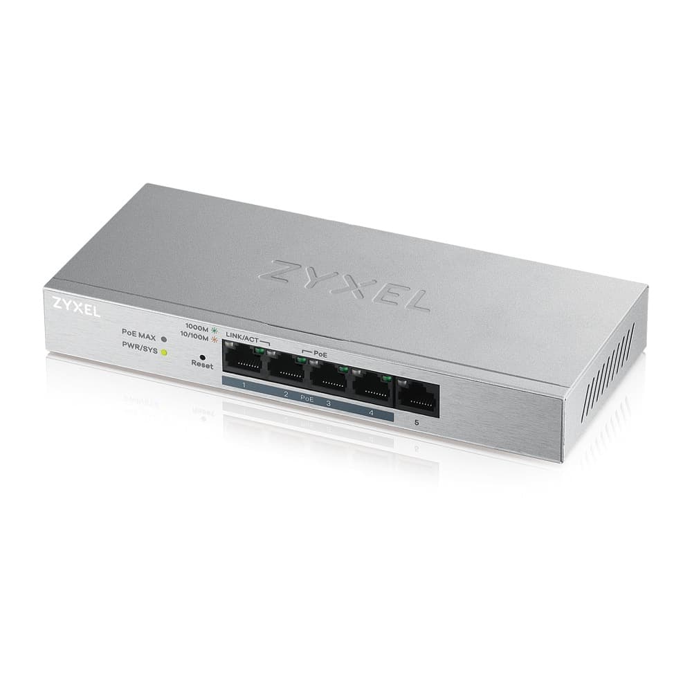 SWITCH PoE ZYXEL, "GS1200-5HP"port Gigabit x 5, managed, nerackabil, carcasa metalica, "GS1200-5HPV2-EU010"