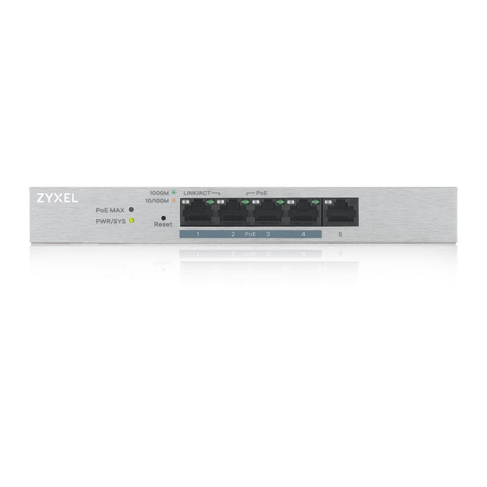 SWITCH PoE ZYXEL, "GS1200-5HP"port Gigabit x 5, managed, nerackabil, carcasa metalica, "GS1200-5HPV2-EU010" — miniatură