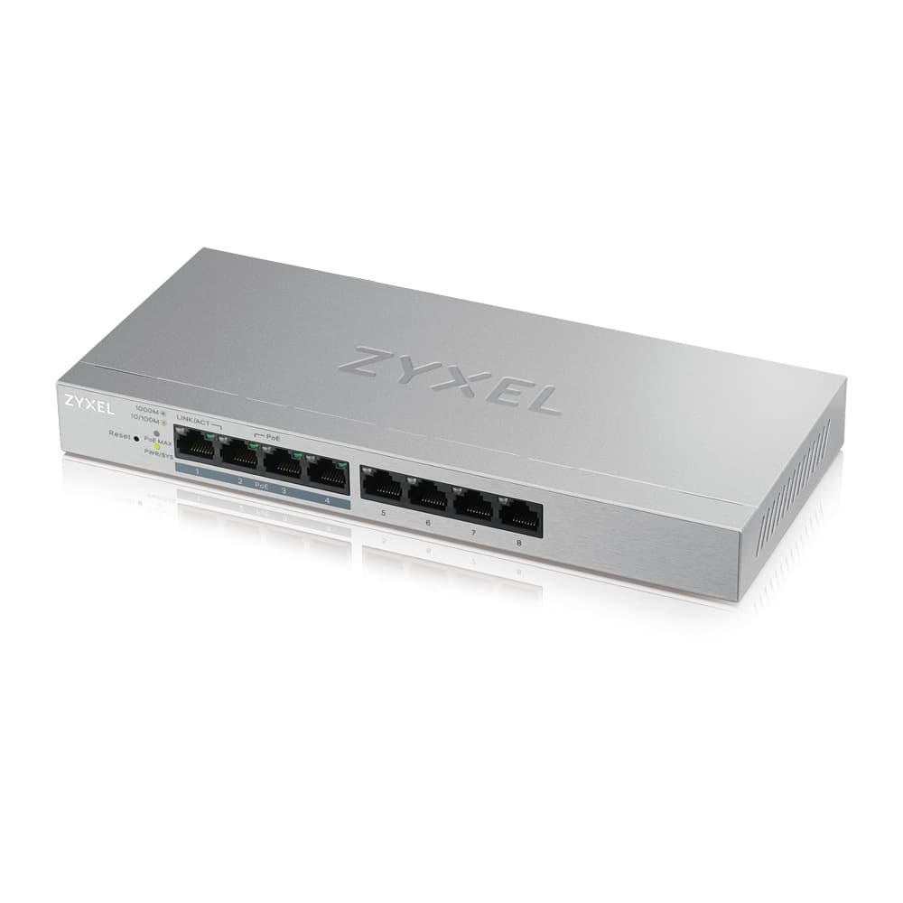 SWITCH PoE ZYXEL, "GS1200-8HP"port Gigabit x 8, managed, nerackabil, carcasa metalica, "GS1200-8HPV2-EU010"