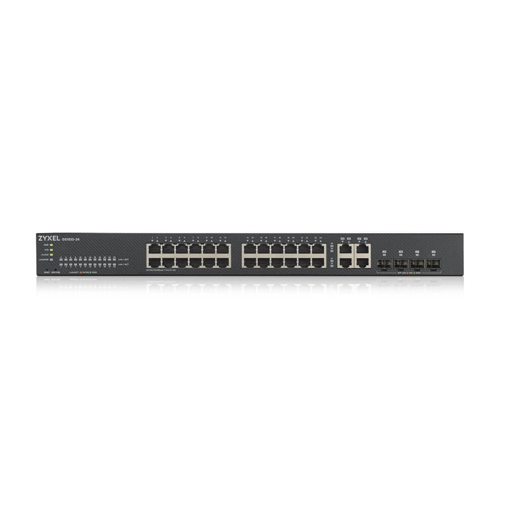 SWITCH ZYXEL, GS1920-24v2, porturi Gigabit x 24, SFP x 4, managed, rackabil, carcasa metalica, "GS1920-24V2-EU0101" — miniatură