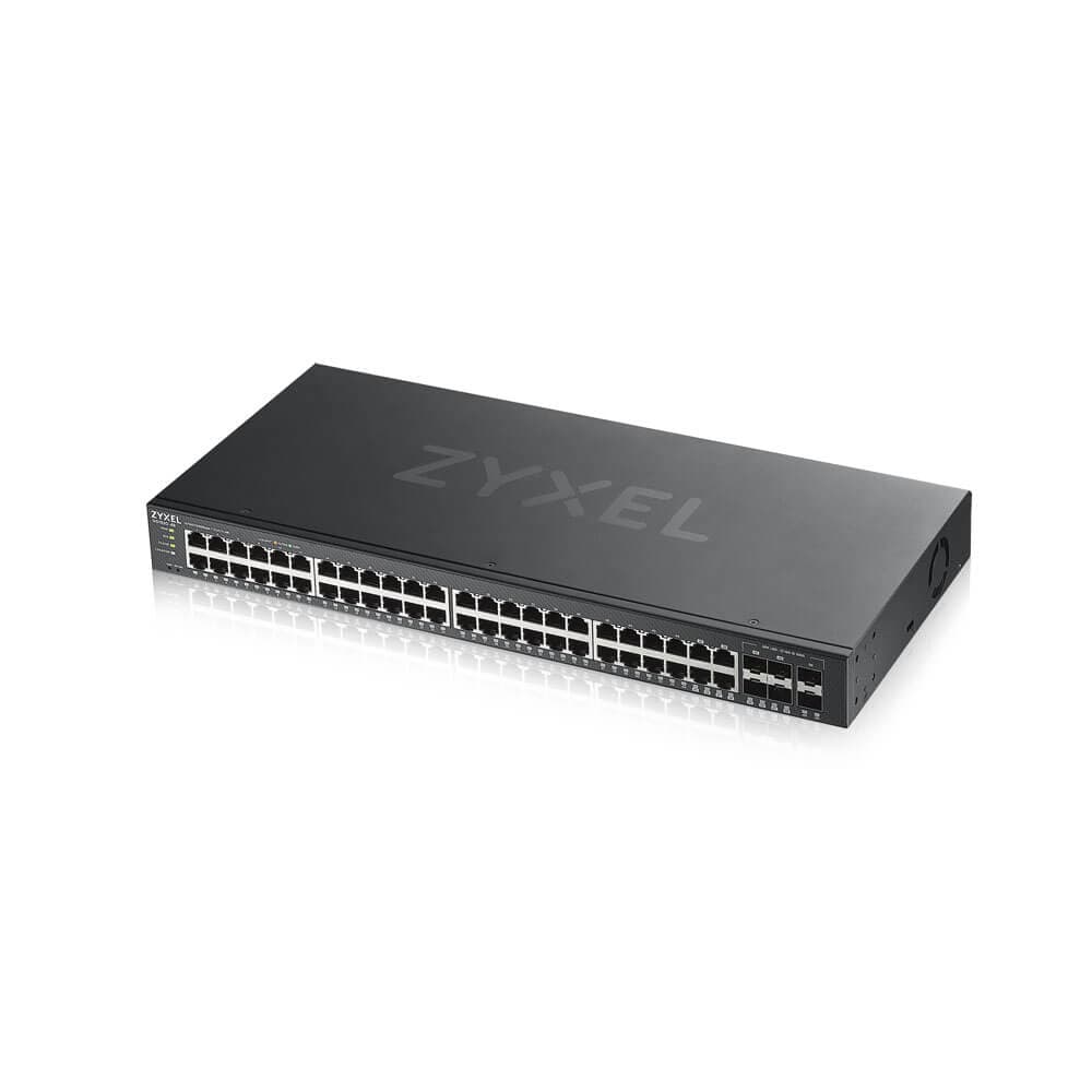 SWITCH ZYXEL, GS1920-48v2, porturi Gigabit x 48, SFP x 4, managed, rackabil, carcasa metalica, "GS1920-48V2-EU0101" — miniatură