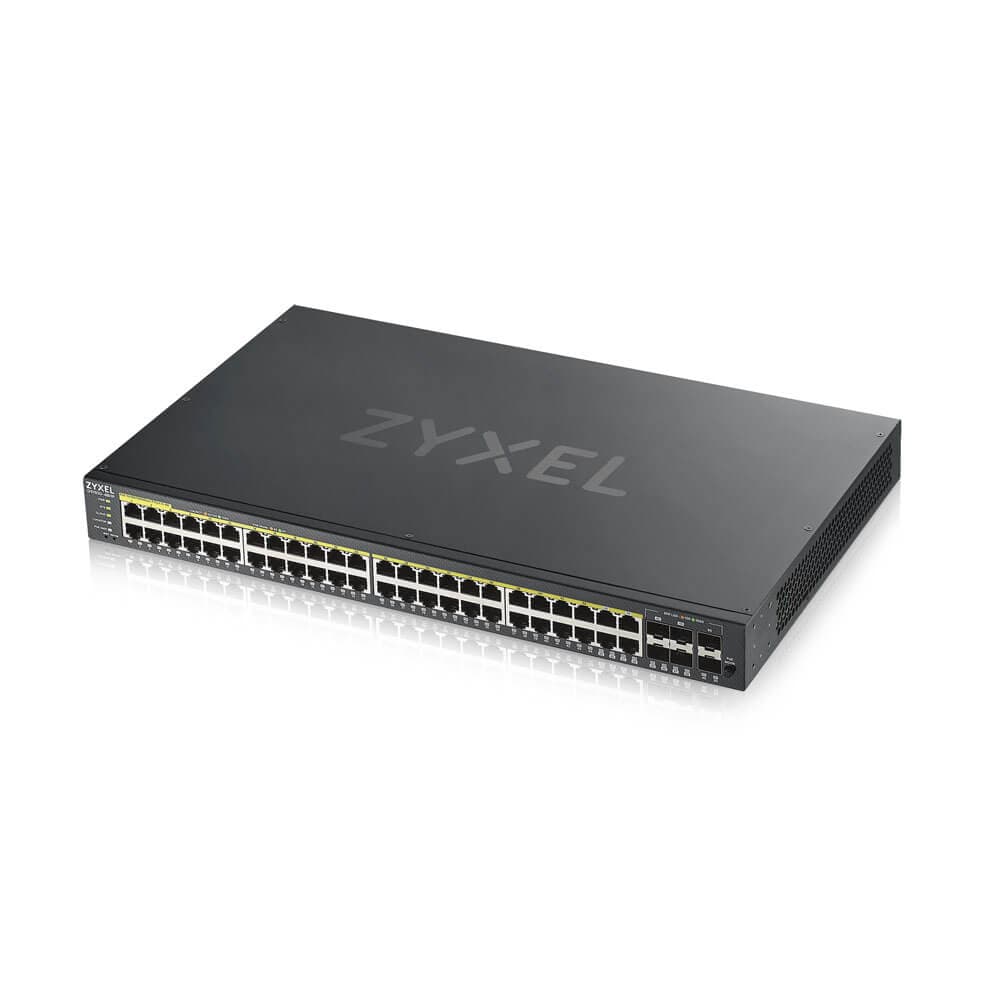 SWITCH PoE ZYXEL, "GS1920-48HPv2"port Gigabit x 48, SFP SFP x 6, managed, rackabil, carcasa metalica, "GS192048HPV2-EU010" — miniatură