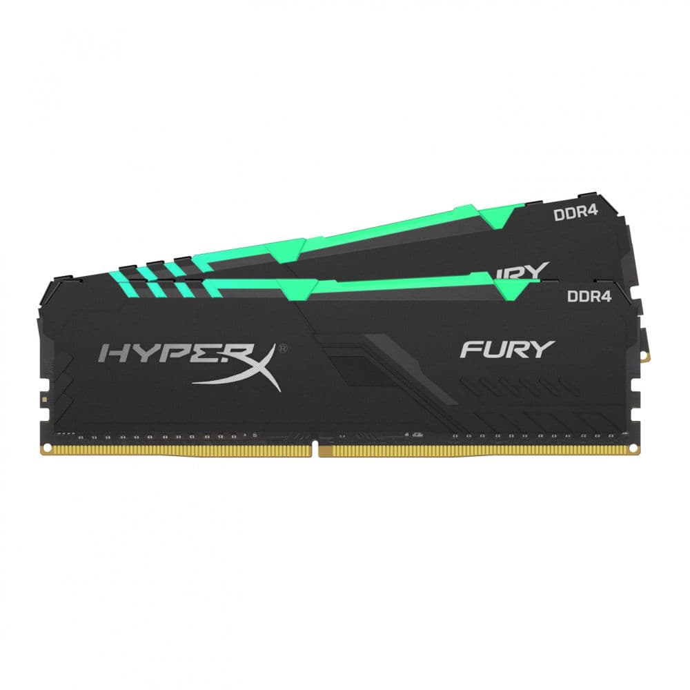 Memorie DDR Kingston - gaming DDR4 32 GB, frecventa 3200 MHz, 16 GB x 2 module, radiator, iluminare RGB, "HX432C16FB3AK2/32"
