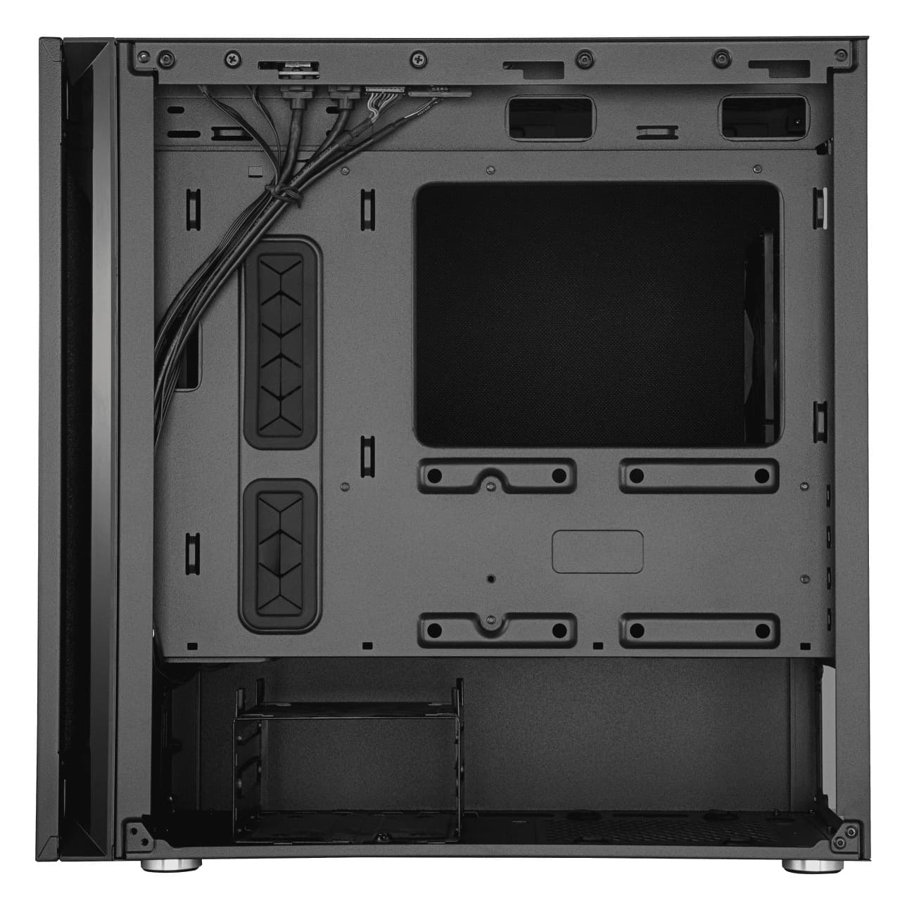 CARCASA Cooler Master, Mini Tower, mATX, "Silencio S400", fara sursa, sticla securizata, 2 x fan, USB 3.0 x 2, Jack 3.5mm x 1, card reader, mesh, "MCS-S400-KG5N-S00" — miniatură