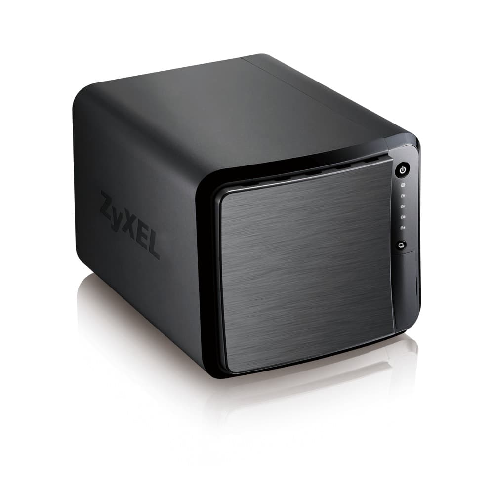 NAS ZyXel, tower, HDD x 4, capacitate maxima 24 TB, memorie RAM 1 GB, RJ-45 (Gigabit) x 2, porturi USB 3.0 x 3, "NAS542-EU0101F" — miniatură