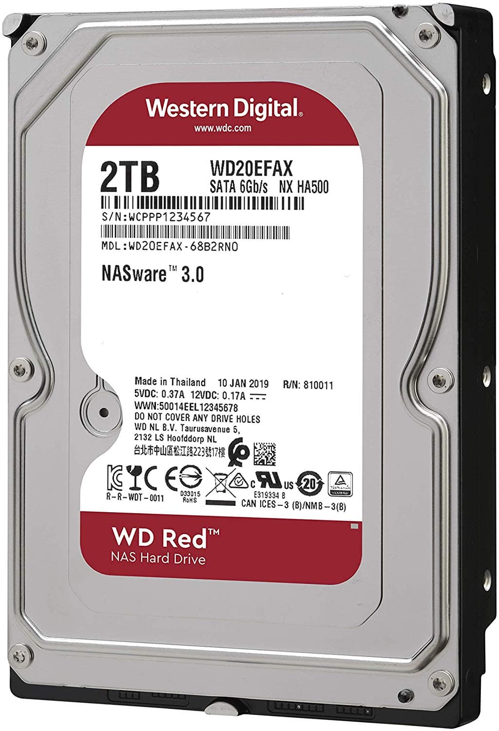 HDD WD 2 TB, Red, 5.400 rpm, buffer 256 MB, pt. NAS, "WD20EFAX" — miniatură