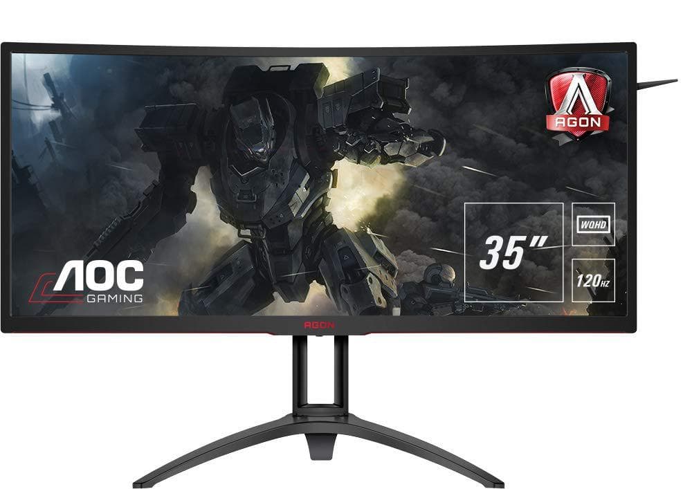 MONITOR AOC 35" gaming, MVA, UWQHD (3440 x 1440), Ultra Wide, curbat, 300 cd/mp, 4 ms, HDMI, DisplayPort, "AG352UCG6" — miniatură