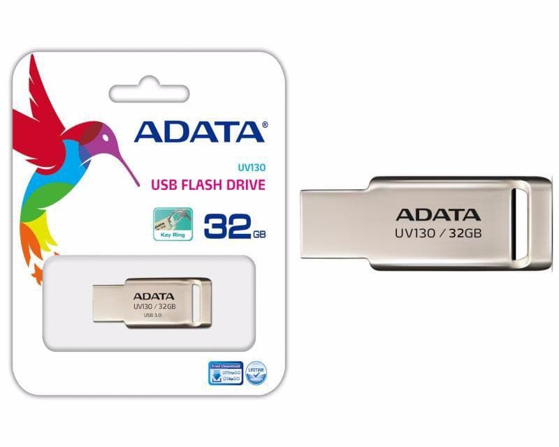 MEMORIE USB 2.0 ADATA 32 GB, profil mic, carcasa metalica, auriu, "AUV130-32G-RGD"