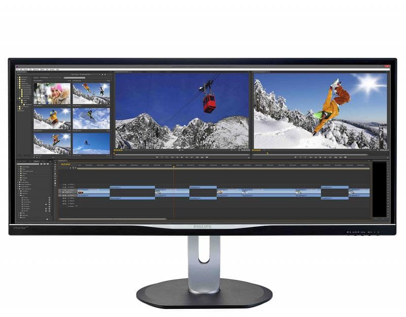 MONITOR PHILIPS 34", grafica, IPS, UWQHD (3440 x 1440), Ultra Wide, 320 cd/mp, 5 ms, VGA, DVI, HDMI, DisplayPort, "BDM3470UP/00" — miniatură