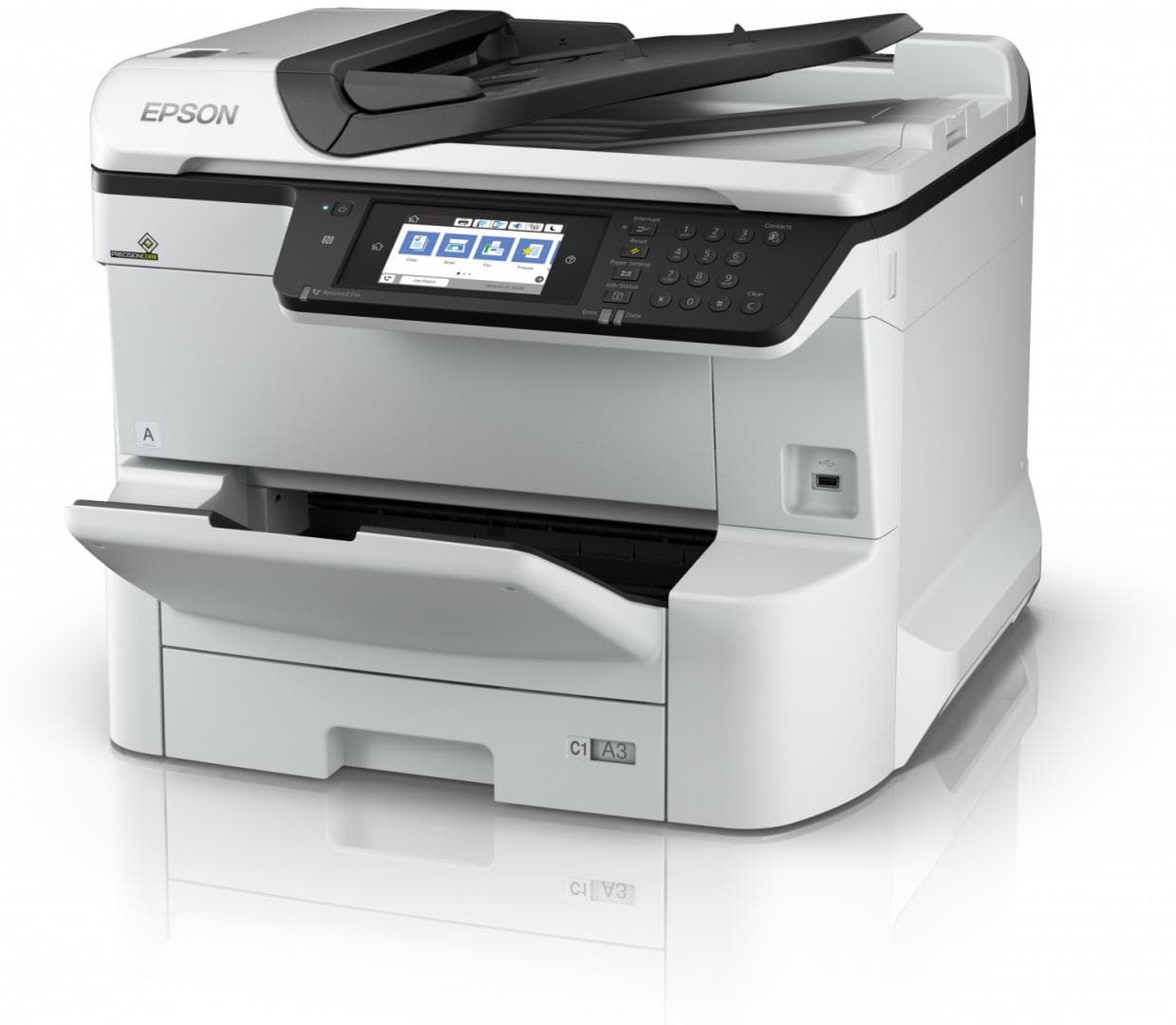 Multifunctional inkjet color Epson WorkForce Pro WF-C8610DWF, A3 , (Print,Cop,Scan,Fax),duplex,Viteza 35ppm alb-negru/color, rez 4800x1200 dpi, limbaj de printare:ESC/P-R, GDI "C11CG69401"(RAPO) — miniatură