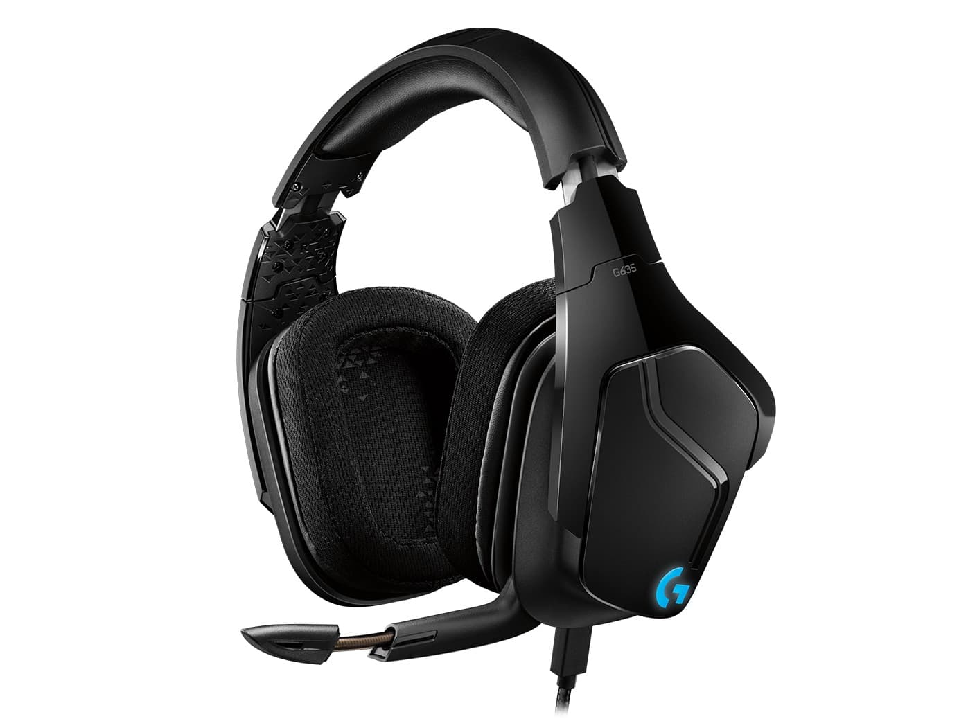 CASTI Logitech, "G635", cu fir, gaming, utilizare multimedia, microfon pe brat, conectare prin Jack 3.5 mm, USB 2.0, negru, "981-000750" — miniatură