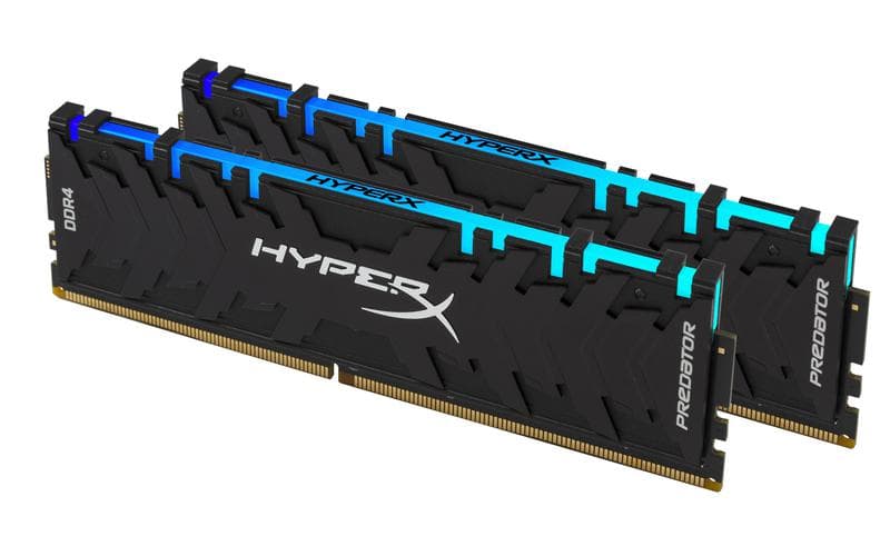 Memorie DDR Kingston - gaming DDR4 16 GB, frecventa 3200 MHz, 8 GB x 2 module, radiator, iluminare RGB, "HX432C16PB3AK2/16"