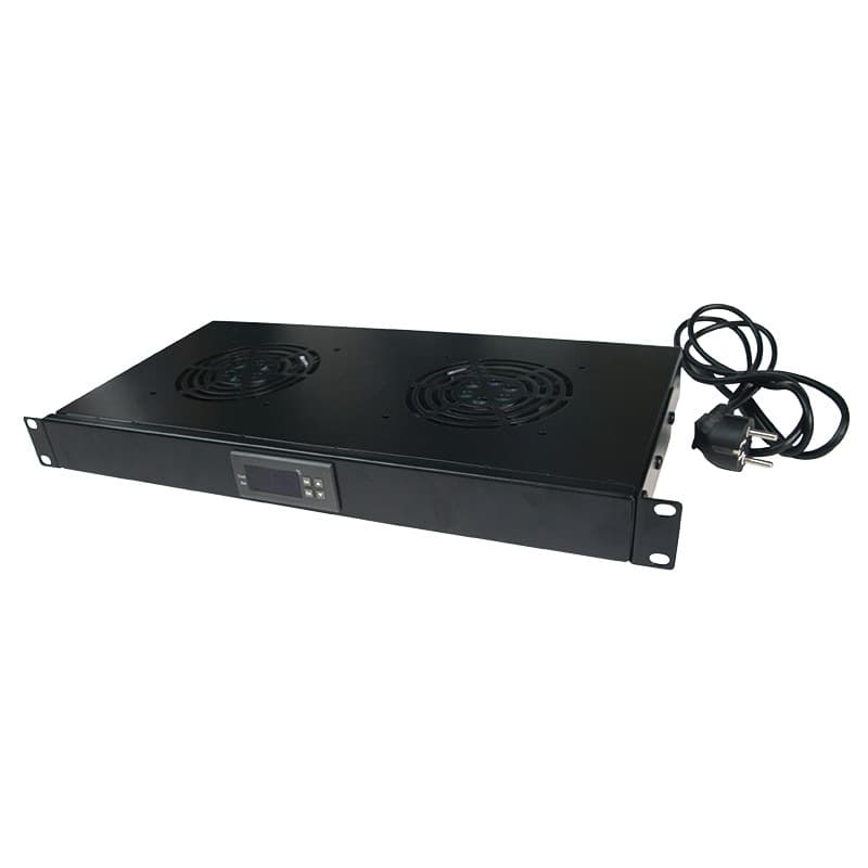 UNITATE RACIRE LOGILINK, 1U pentru rack 19", 2 ventilatoare, 1600rpm, 25dBA, flux aer 49.8cfm, otel 1.5mm, cu termostat, cablu alimentare 1.8m, black "FAU02FB"