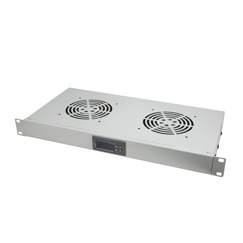 UNITATE RACIRE LOGILINK, 1U pentru rack 19", 2 ventilatoare, 1600rpm, 25dBA, flux aer 49.8cfm, otel 1.5mm, cu termostat, cablu alimentare 1.8m, grey "FAU02FG"