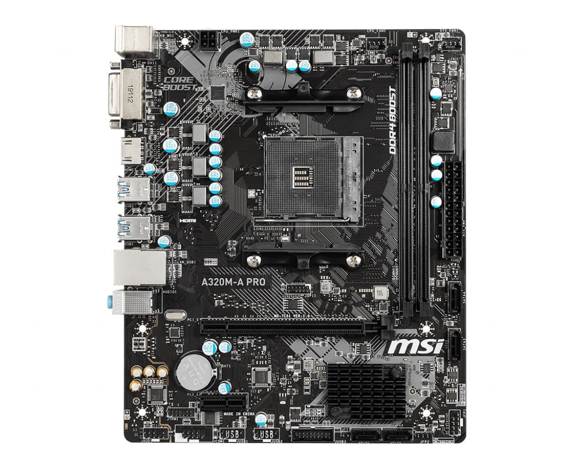 PLACA de BAZA MSI "A320M-A PRO", skt AM4, mATX, AMD A320, 2 x DDR4, max. 32 GB, 4 x SATA, nu x M.2, 7.1, "A320M-A PRO"
