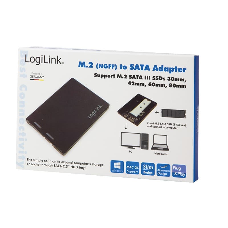 RACK LOGILINK M.2 (M) la S-ATA 3 (T), adaptor pt. SSD M.2 la S-ATA, "AD0019" — miniatură