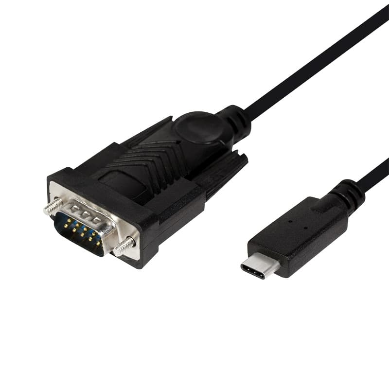 CABLU USB LOGILINK adaptor, USB 2.0 Type-C (T) la Serial DB9M (9-pin)(RS232)(T), 1.2m, negru, "AU0051"