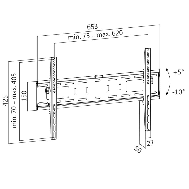SUPORT de perete LOGILINK, pt 1 TV/monitor plat, diag. max 70 inch, inclinare, max 50 Kg, "BP0018" — miniatură