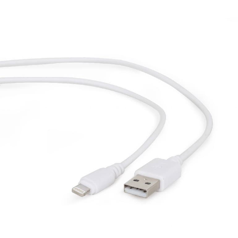 CABLU alimentare si date GEMBIRD, pt. smartphone, USB 2.0 (T) la Lightning (T), 1m, alb, "CC-USB2-AMLM-W-1M"