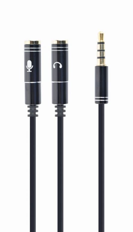 CABLU audio GEMBIRD Splitter stereo (1 x 3.5 mm jack T la 2 x 3.5 mm jack M), 20cm, negru "CCA-417M"