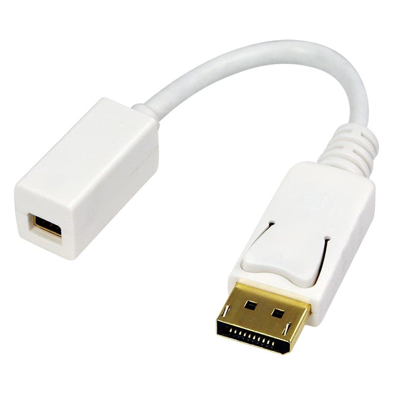 CABLU video LOGILINK, adaptor DisplayPort (T) la Mini-DisplayPort (M), 10cm, conectori auriti, rezolutie maxima Full HD (1920 x 1080) la 60 Hz, alb, "CV0040"