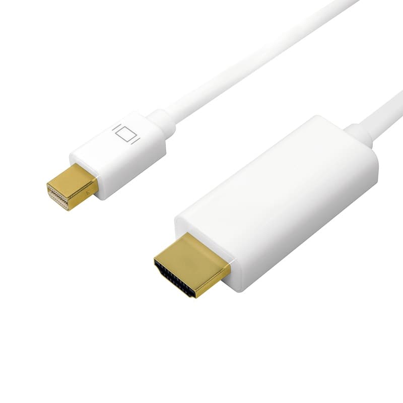 CABLU video LOGILINK, adaptor Mini-DisplayPort (T) la HDMI (T), 2m, conectori auriti, rezolutie maxima 4K UHD (3840 x 2160) la 30 Hz, alb, "CV0123"