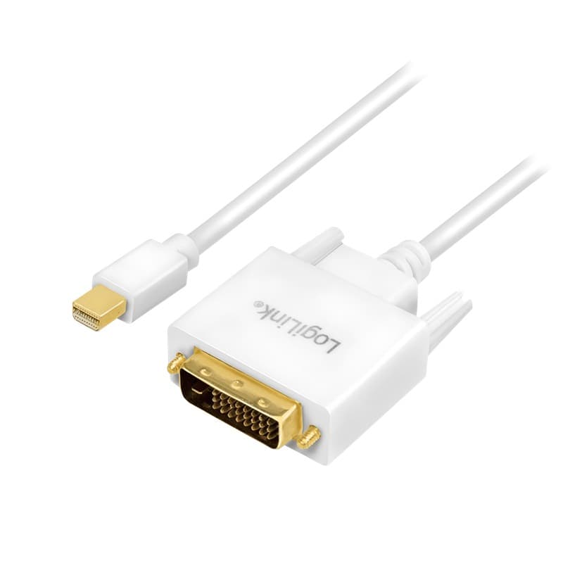 CABLU video LOGILINK, adaptor Mini-DisplayPort (T) la DVI-D DL (T), 3m, conectori auriti, rezolutie maxima Full HD (1920 x 1080) la 60Hz, alb, "CV0138"