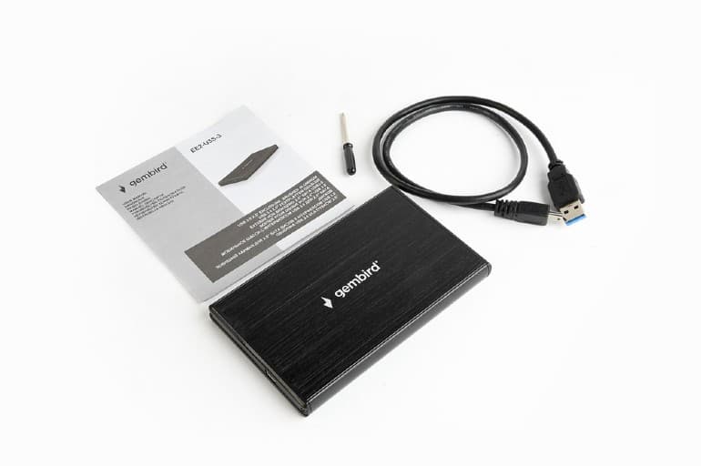 RACK extern pt. HDD/ SSD 2.5", GEMBIRD, interfata S-ATA, interfata PC: USB 3.0, negru, aluminiu, "EE2-U3S-3" — miniatură