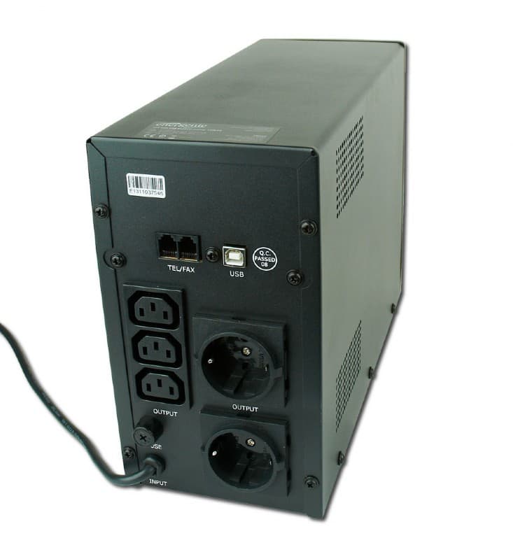 UPS GEMBIRD, Line Int. cu management, mini tower, 1200VA/720W, AVR, IEC x 3/ Schuko x 2, 2 x baterie 12V/7Ah, display LCD, back-up 1 - 10 min., "EG-UPS-033" — miniatură