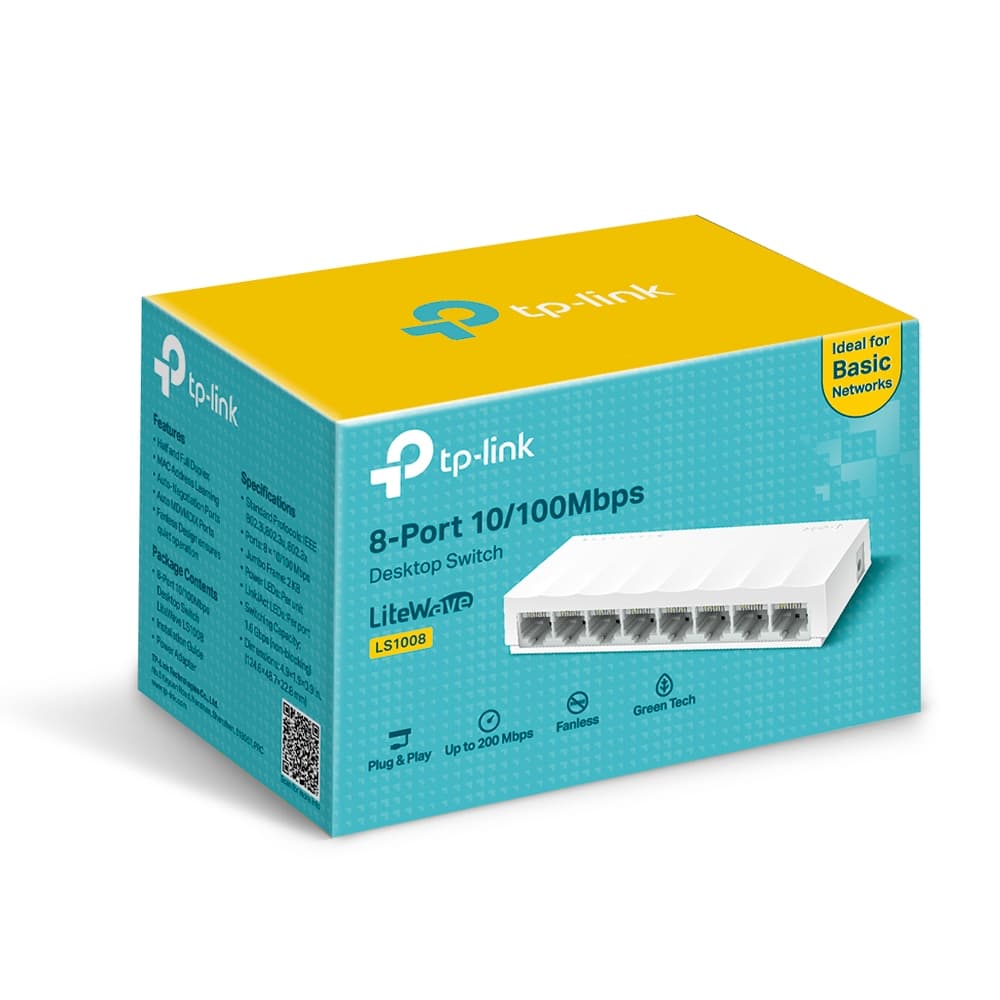 SWITCH TP-LINK 8 porturi 10/100 Mbps LiteWave "LS1008" — miniatură