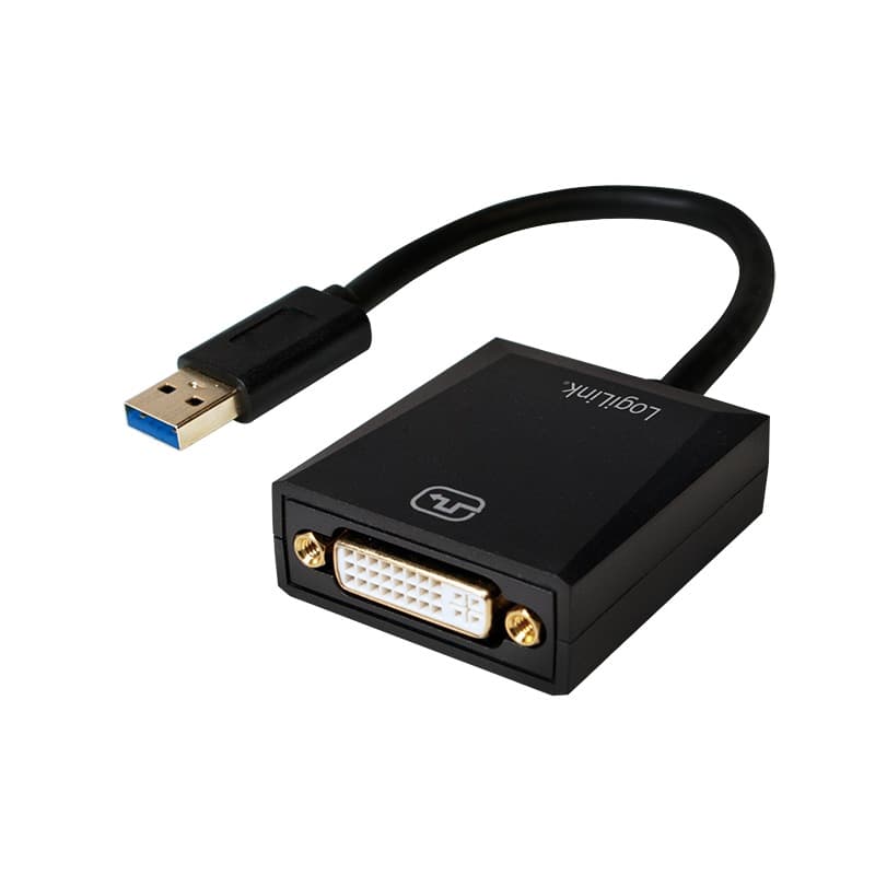 CABLU video LOGILINK, adaptor USB 3.0 (T) la DVI-I DL (M), 10cm, rezolutie maxima Full HD (1920 x 1080) la 60 Hz, negru, "UA0232"