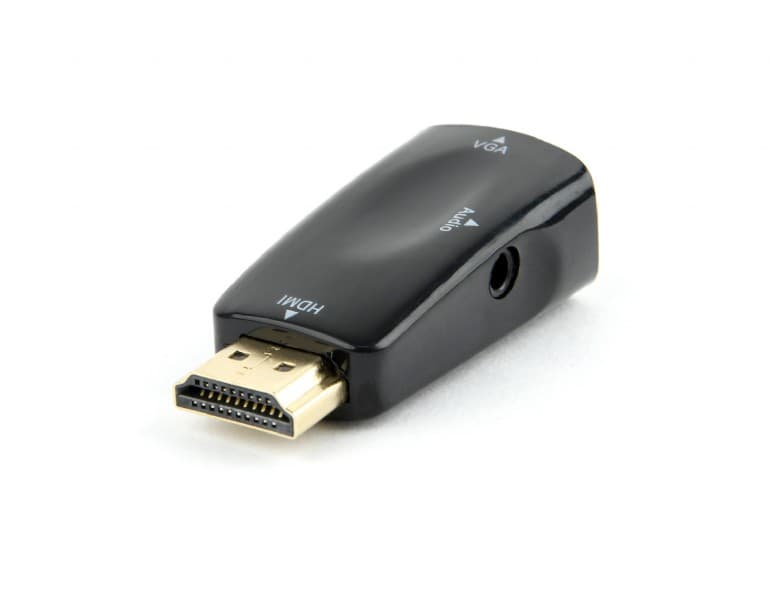 ADAPTOR video GEMBIRD, splitter HDMI (T) la VGA (M) + Jack 3.5mm (T), rezolutie maxima Full HD (1920 x 1080) la 60Hz, cablu audio 3.5 mm jack, black, "AB-HDMI-VGA-02"