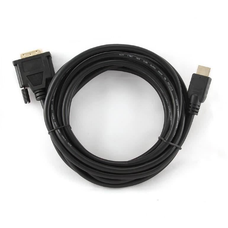 CABLU video GEMBIRD, adaptor HDMI (T) la DVI-D SL (T), 4.5m, conectori auriti, negru, "CC-HDMI-DVI-15" — miniatură