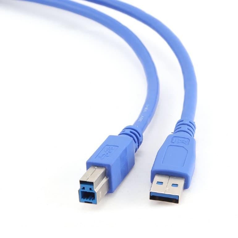CABLU USB GEMBIRD pt. imprimanta, USB 3.0 (T) la USB 3.0 Type-B (T), 0.5m, conectori auriti, albastru, "CCP-USB3-AMBM-0.5M"