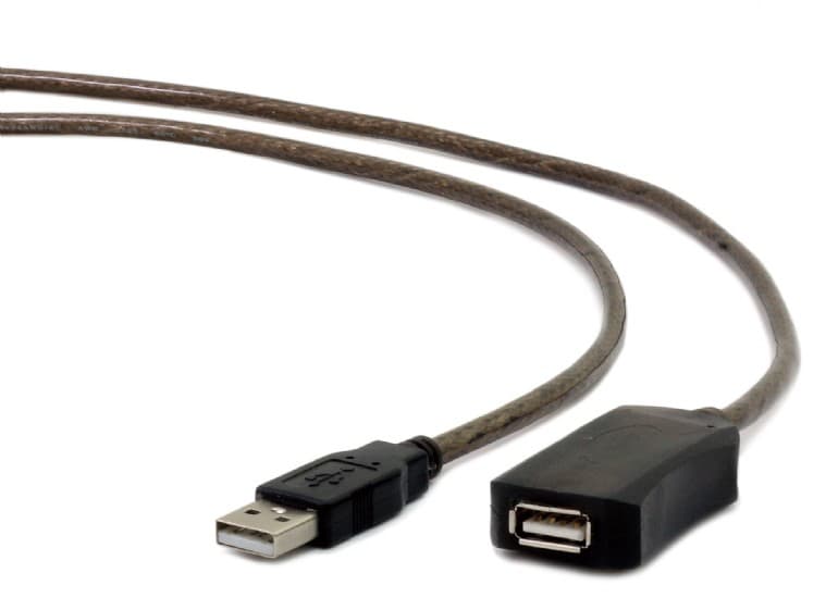 CABLU USB GEMBIRD prelungitor, USB 2.0 (T) la USB 2.0 (M), 10m, activ (permite folosirea unui cablu USB lung), black "UAE-01-10M"