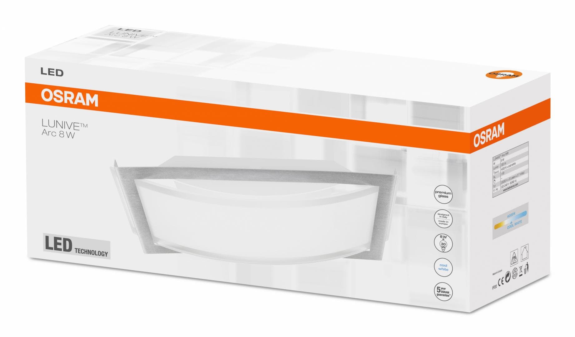 APLICA OSRAM, LED, soclu integrat, putere 8 W, tip lumina alb, 400 lumeni, alimentare 220 - 230 V, "000004052899374522"