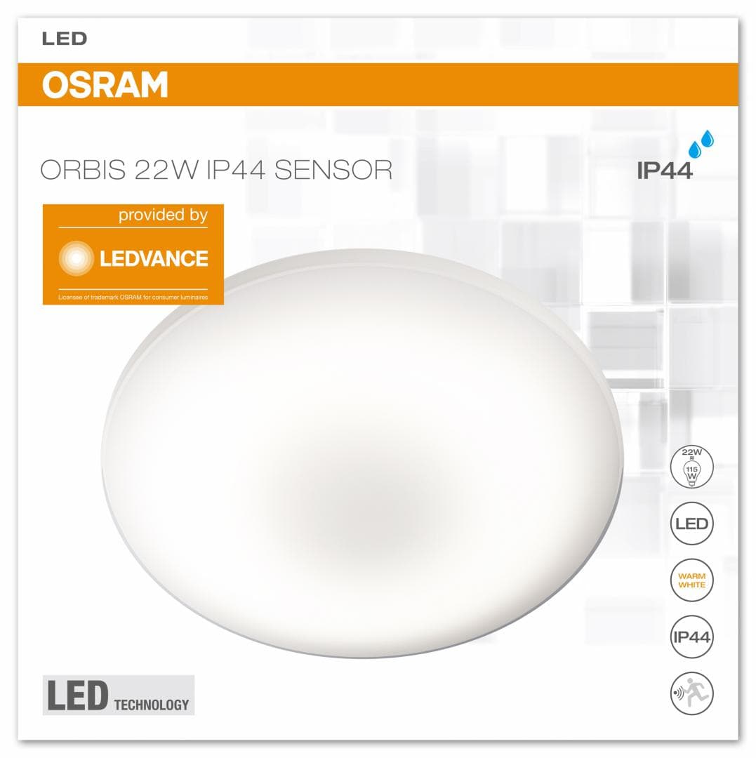 APLICA OSRAM, LED, soclu integrat, putere 22 W, tip lumina alb calda, 1.800 lumeni, alimentare 220 - 230 V, "000004058075048232" — miniatură