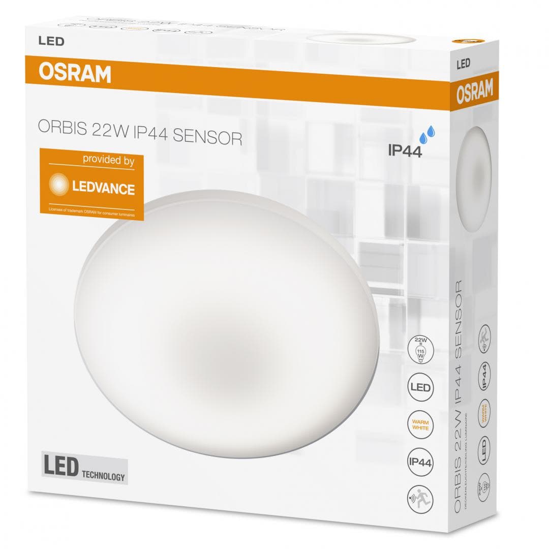 APLICA OSRAM, LED, soclu integrat, putere 22 W, tip lumina alb calda, 1.800 lumeni, alimentare 220 - 230 V, "000004058075048232"