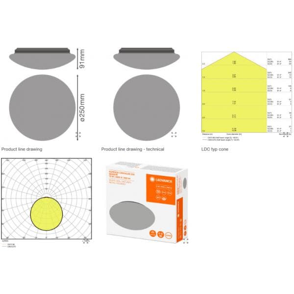 APLICA OSRAM, LED, soclu integrat, putere 13 W, tip lumina alb, 960 lumeni, alimentare 220 - 230 V, "000004058075110182" — miniatură