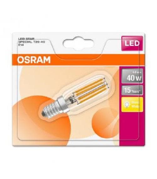 BEC LED Osram, soclu E14, putere 4W, forma cilindric, lumina alb calda, alimentare 220 - 240 V, "000004058075133501"