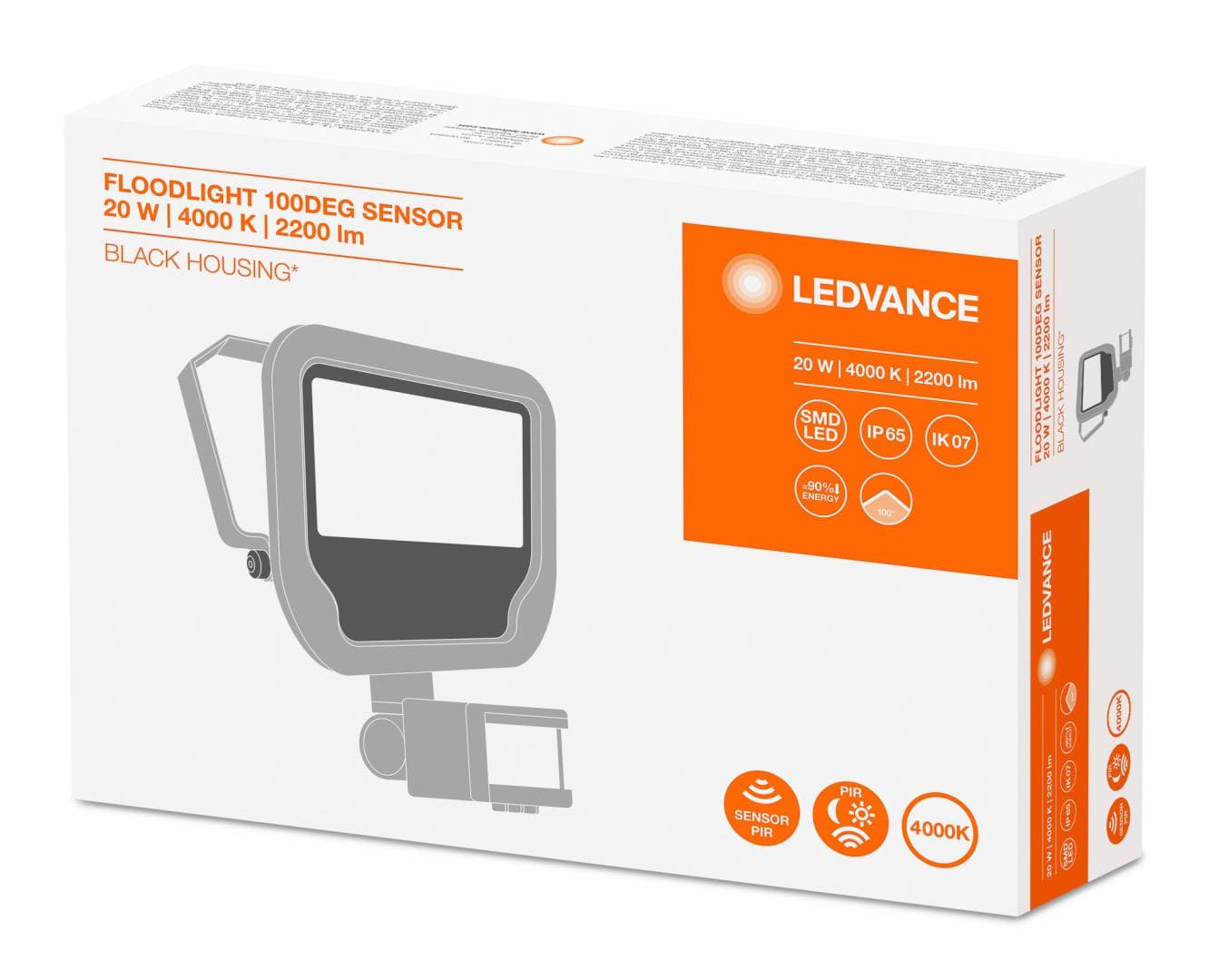 PROIECTOR OSRAM, LED, soclu integrat, putere 20 W, tip lumina alb, 2.200 lumeni, alimentare 220 - 230 V, "000004058075143555"
