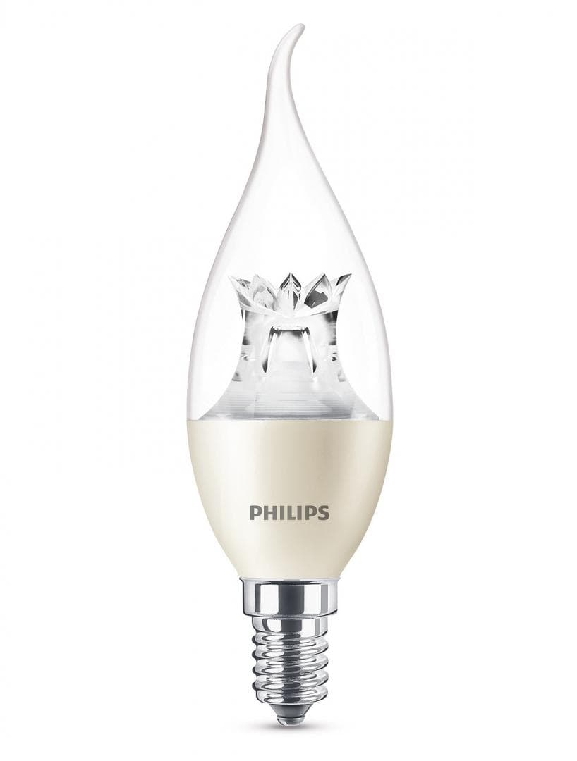 BEC LED Philips, soclu E14, putere 4W, forma lumanare, lumina alb calda, alimentare 220 - 240 V, "000008718696453742"