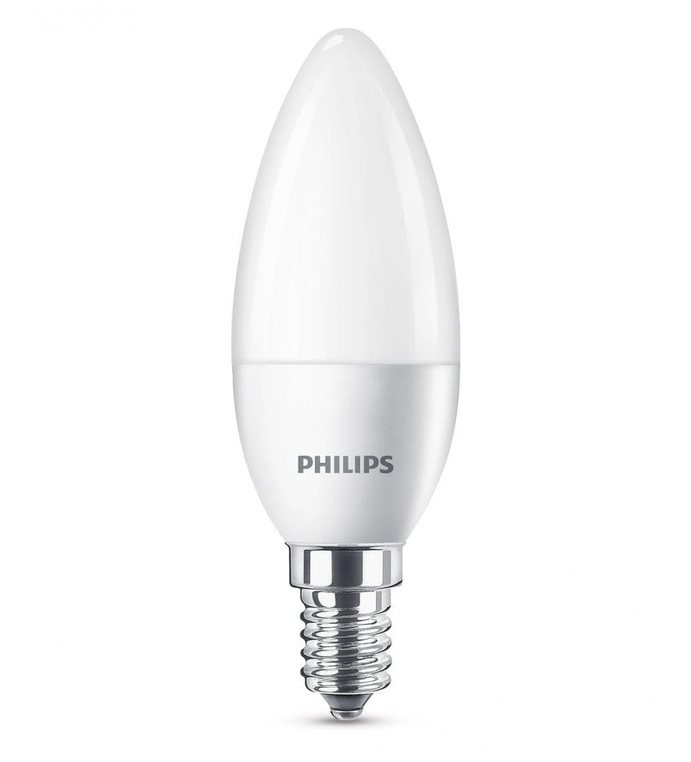 BEC LED Philips, soclu E14, putere 5.5W, forma lumanare, lumina alb calda, alimentare 220 - 240 V, "000008718696474983"