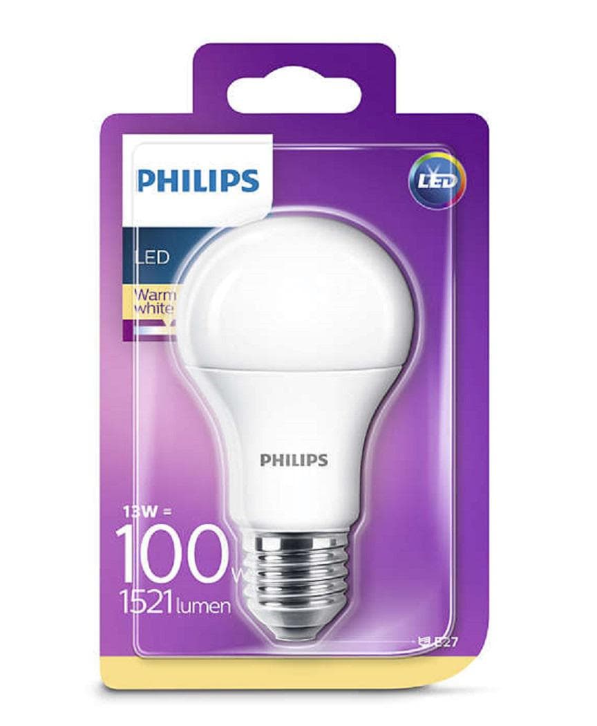 BEC LED Philips, soclu E27, putere 13W, forma clasic, lumina alb calda, alimentare 220 - 240 V, "000008718696577035" — miniatură