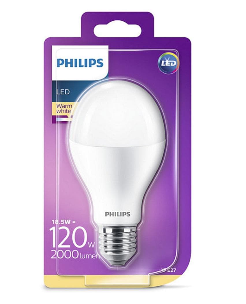 BEC LED Philips, soclu E27, putere 17W, forma clasic, lumina alb calda, alimentare 220 - 240 V, "000008718696701614" — miniatură