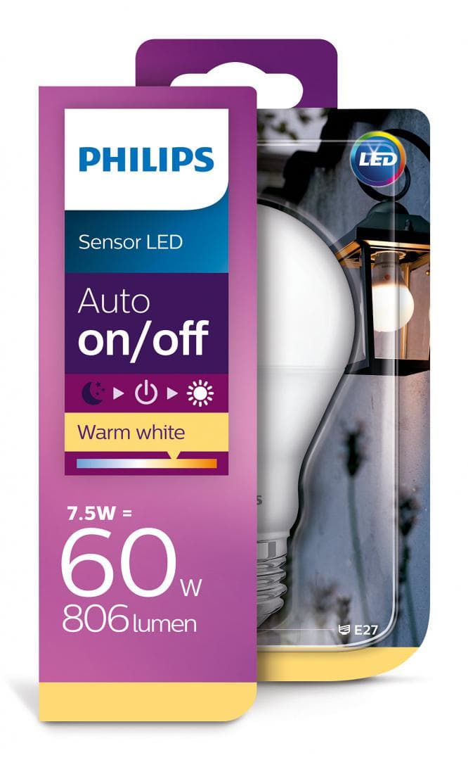 BEC LED Philips, soclu E27, putere 7.5W, forma clasic, lumina alb calda, alimentare 220 - 240 V, "000008718696739402" — miniatură