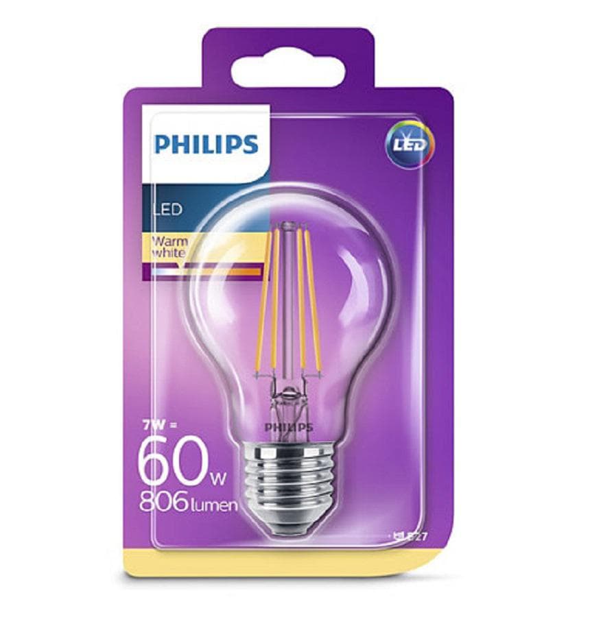 BEC LED Philips, soclu E27, putere 7W, forma clasic, lumina alb calda, alimentare 220 - 240 V, "000008718696742419"