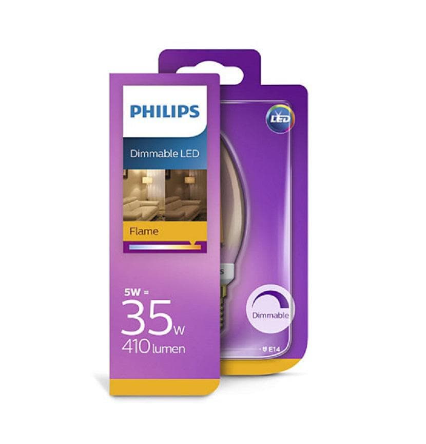 BEC LED Philips, soclu E14, putere 5W, forma lumanare, lumina alb calda, alimentare 220 - 240 V, "000008718696750742"