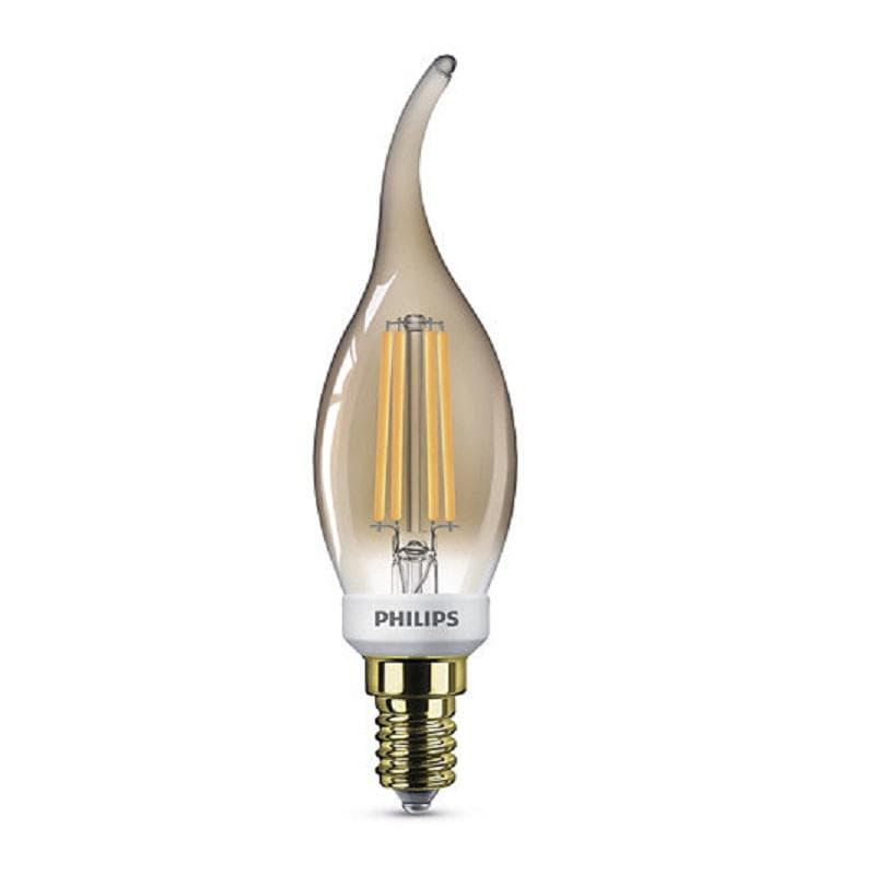 BEC LED Philips, soclu E14, putere 5W, forma flacara, lumina alb calda, alimentare 220 - 240 V, "000008718696750780" — miniatură
