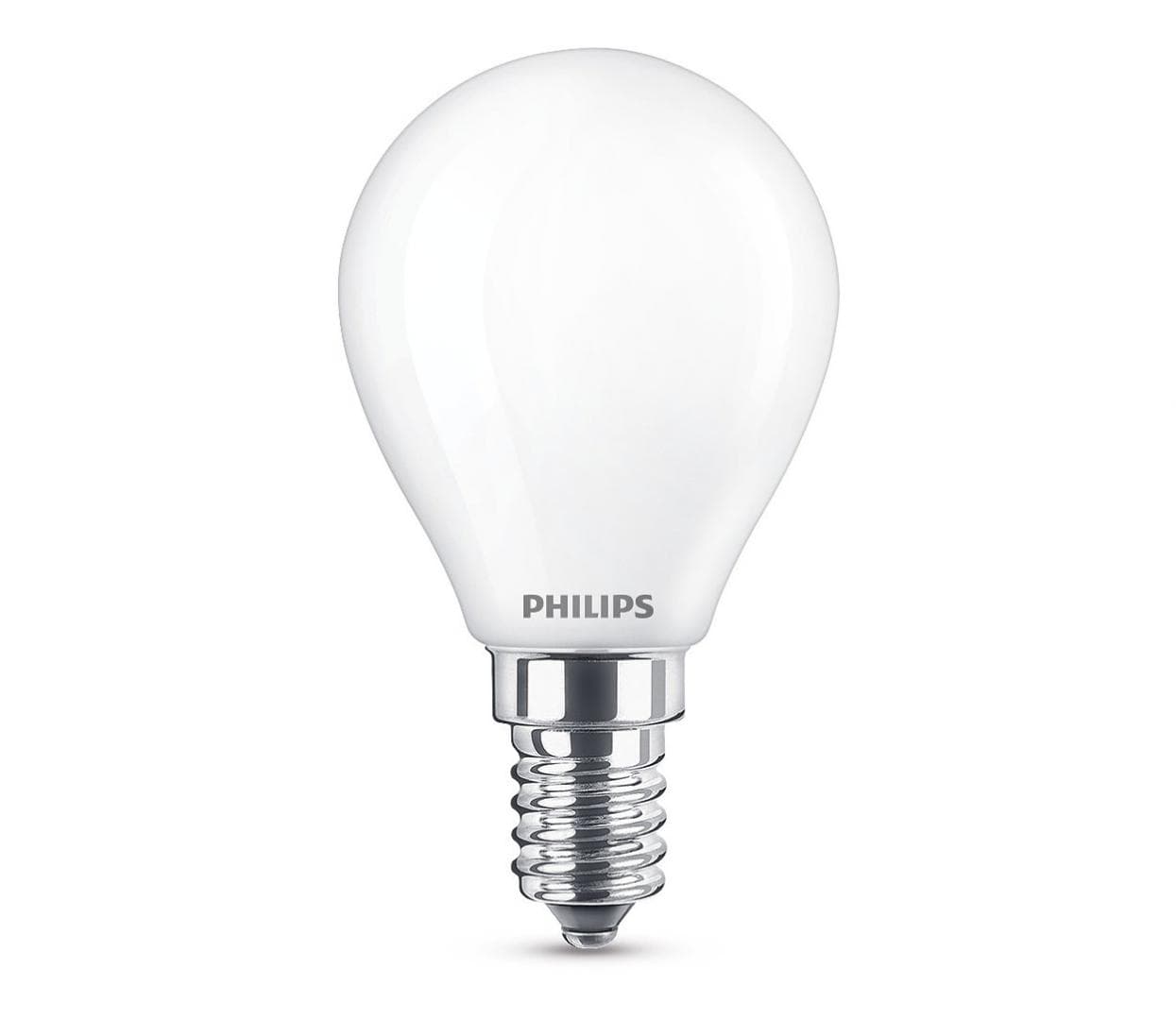 SET 2 becuri LED Philips, soclu E14, putere 4.3W, forma clasic, lumina alb calda, alimentare 220 - 240 V, "000008718696751411"
